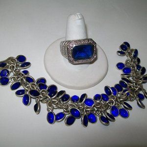 VINTAGE SAPPHIRE BRACELET AND RING SIZE 8